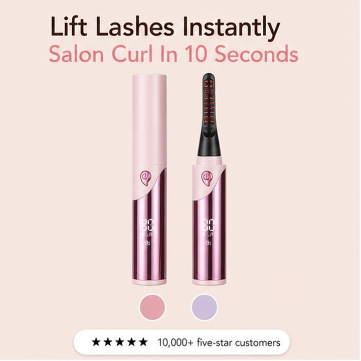 Lashelle – Heated Eyelash Curler with 4 Heat Levels &amp; Digital Display + 50% OFF