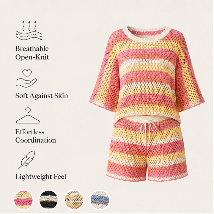 Solmara – Breezy Open-Knit Two-Piece Summer Set + 50% OFF