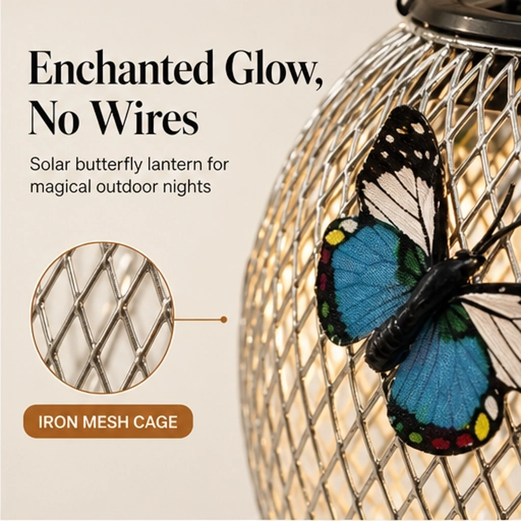 Flutterglow – Solar Butterfly Hanging Lantern for Garden &amp; Patio + 50% OFF