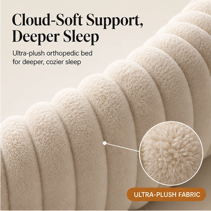 Drowsen – Ultra-Soft Calming Donut Pet Bed with Raised Edge, Machine Washable + 50% OFF