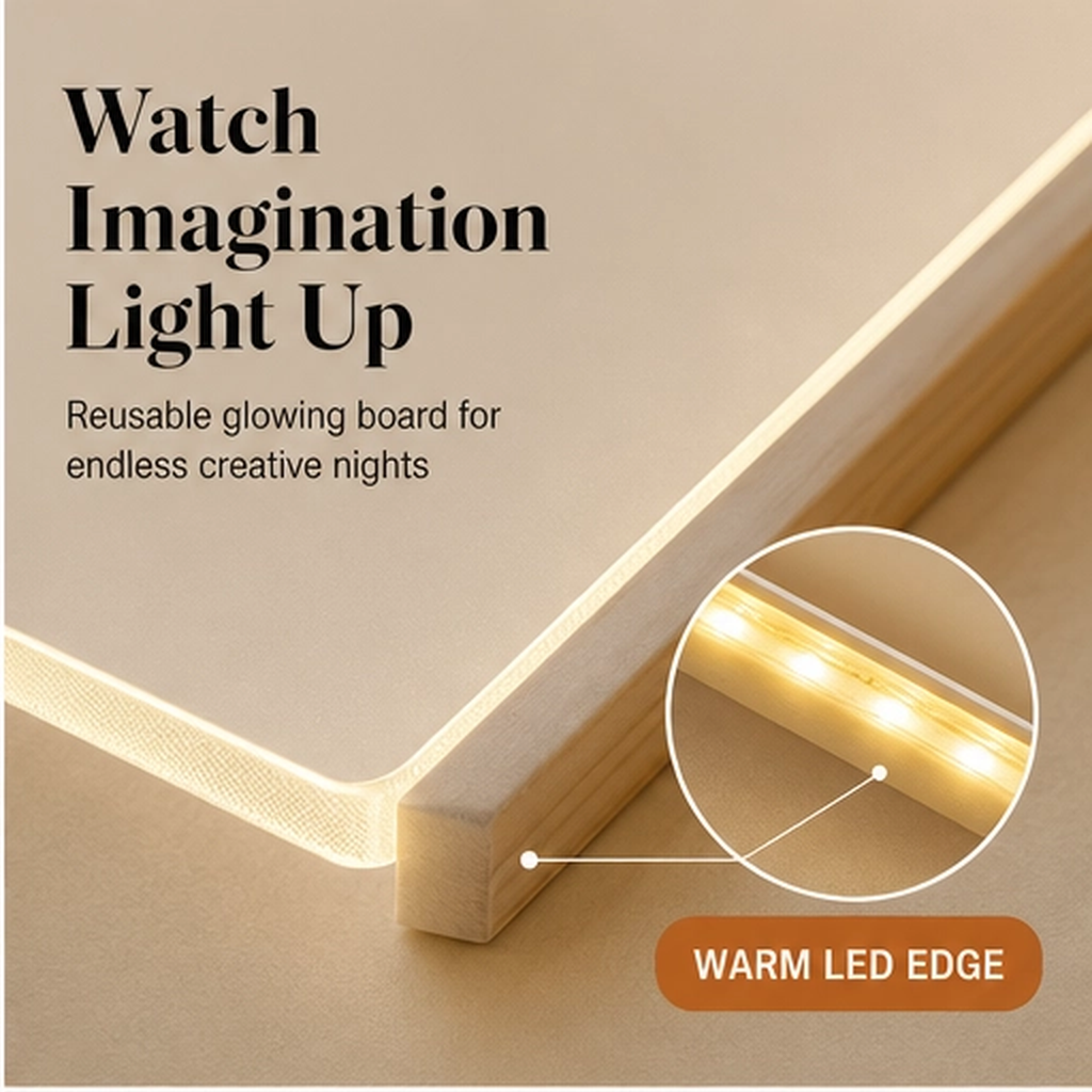 Doodlebeam – Light-Up LED Drawing Board for Kids, Erasable &amp; USB Powered + 50% OFF