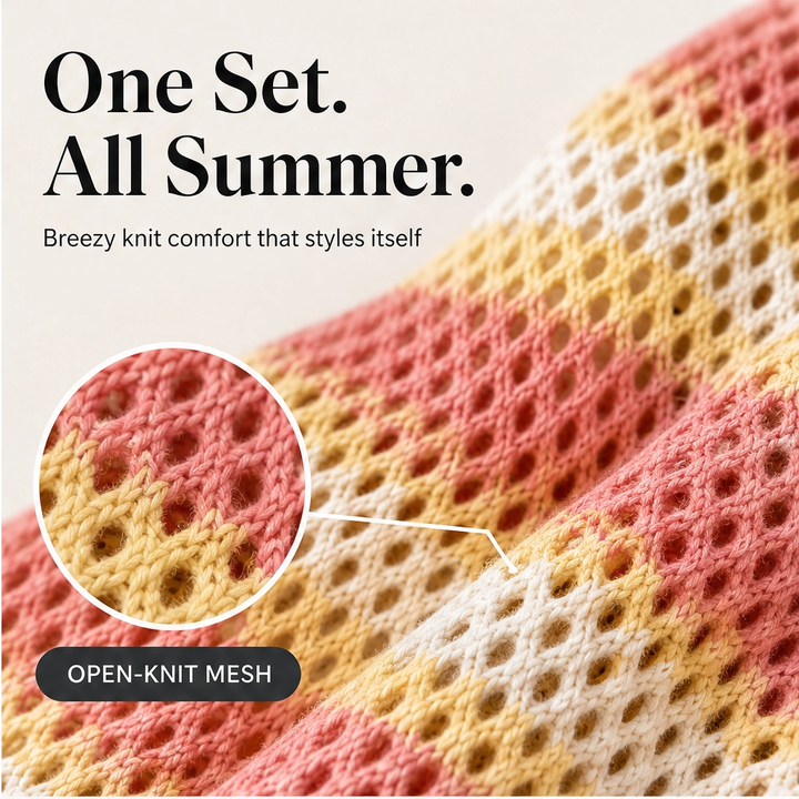 Solmara – Breezy Open-Knit Two-Piece Summer Set + 50% OFF