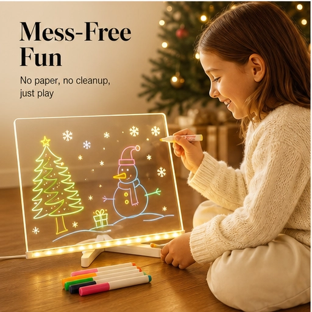 Doodlebeam – Light-Up LED Drawing Board for Kids, Erasable &amp; USB Powered + 50% OFF