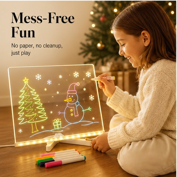 Doodlebeam – Light-Up LED Drawing Board for Kids, Erasable &amp; USB Powered + 50% OFF