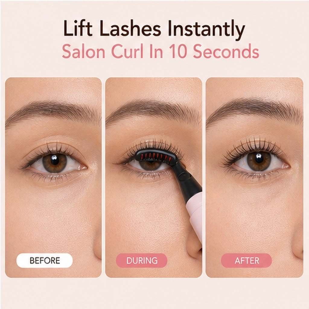 Lashelle – Heated Eyelash Curler with 4 Heat Levels &amp; Digital Display + 50% OFF