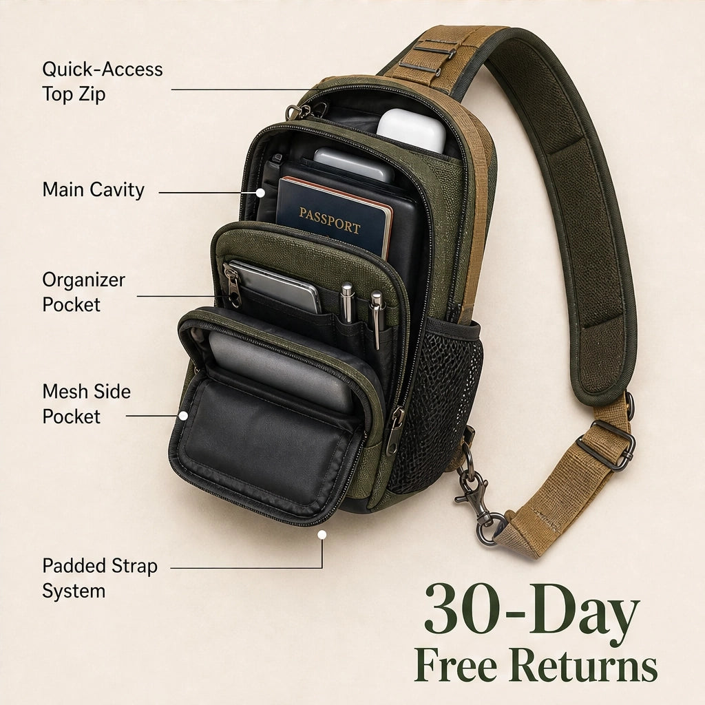 Kestrel – Water-Resistant 3-Way Sling Bag with Large Capacity + 50% OFF