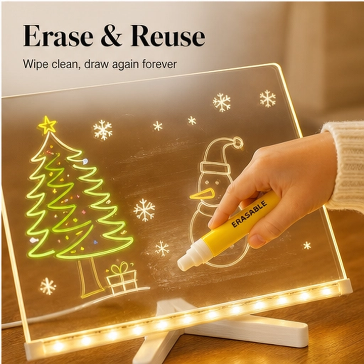 Doodlebeam – Light-Up LED Drawing Board for Kids, Erasable &amp; USB Powered + 50% OFF