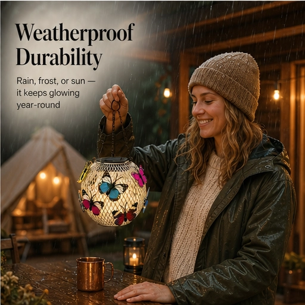 Flutterglow – Solar Butterfly Hanging Lantern for Garden &amp; Patio + 50% OFF