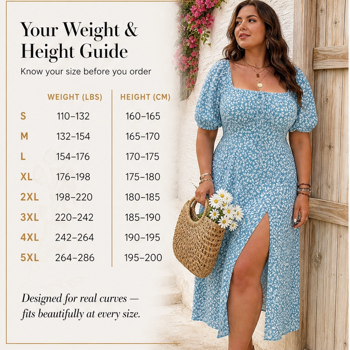 Fleurette – Smocked Bodice Side-Split Floral Midi Dress + 50% OFF