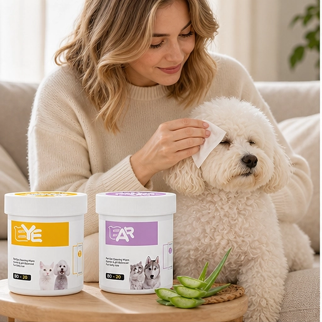 Whiskerwell – Gentle Eye &amp; Ear Cleaning Wipes for Dogs, Cats &amp; Small Pets + 1+1 FREE