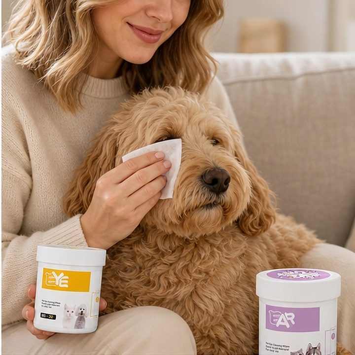 Whiskerwell – Gentle Eye &amp; Ear Cleaning Wipes for Dogs, Cats &amp; Small Pets + 1+1 FREE