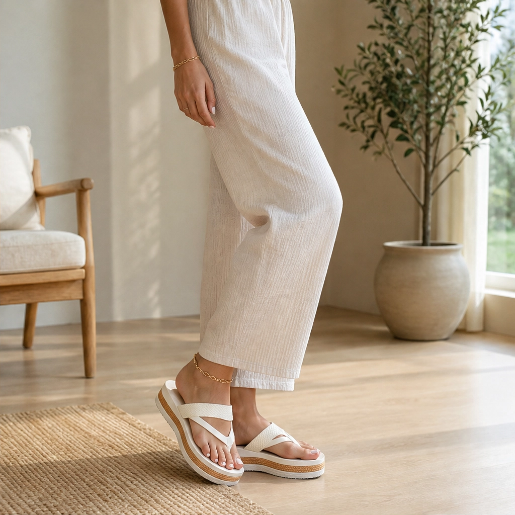 Solira™ – Cushioned Platform Flip-Flops with Woven Strap + 50% OFF