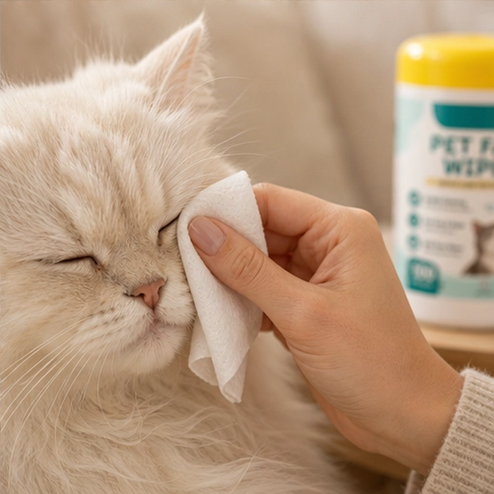 Whiskerly – Alcohol-Free Pet Face &amp; Tear Stain Wipes for Cats &amp; Dogs + 50% OFF