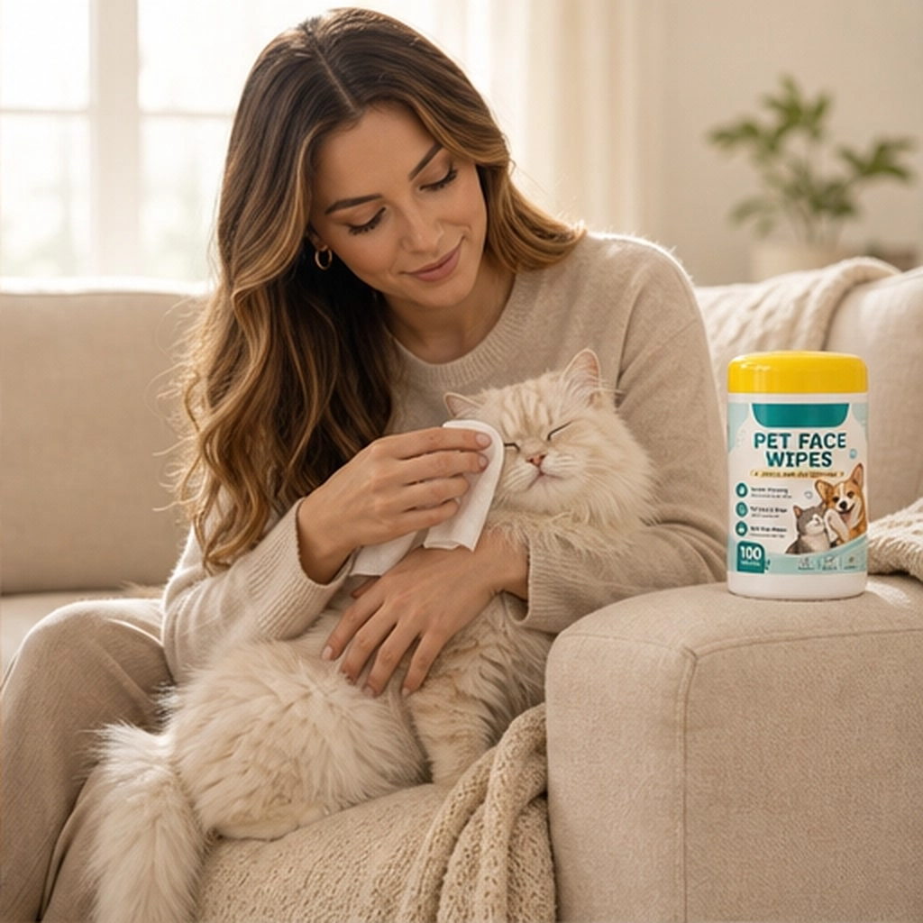 Whiskerly – Alcohol-Free Pet Face &amp; Tear Stain Wipes for Cats &amp; Dogs + 50% OFF