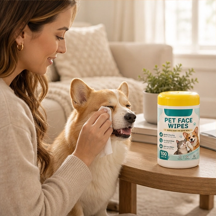 Whiskerly – Alcohol-Free Pet Face &amp; Tear Stain Wipes for Cats &amp; Dogs + 50% OFF