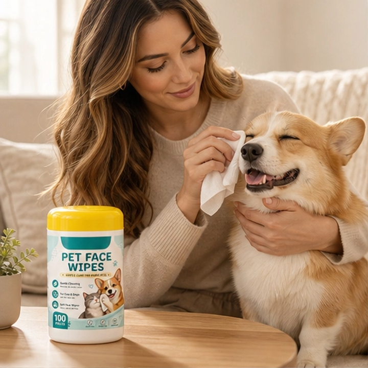 Whiskerly – Alcohol-Free Pet Face &amp; Tear Stain Wipes for Cats &amp; Dogs + 50% OFF