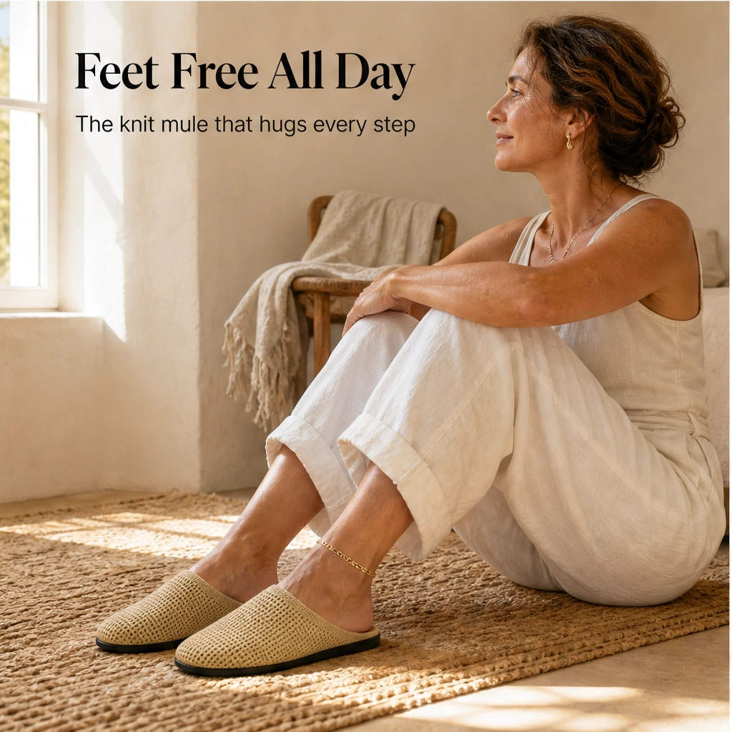 Cloudmere – Breathable Knit Slip-On Mules with Cushioned Sole + 50% OFF