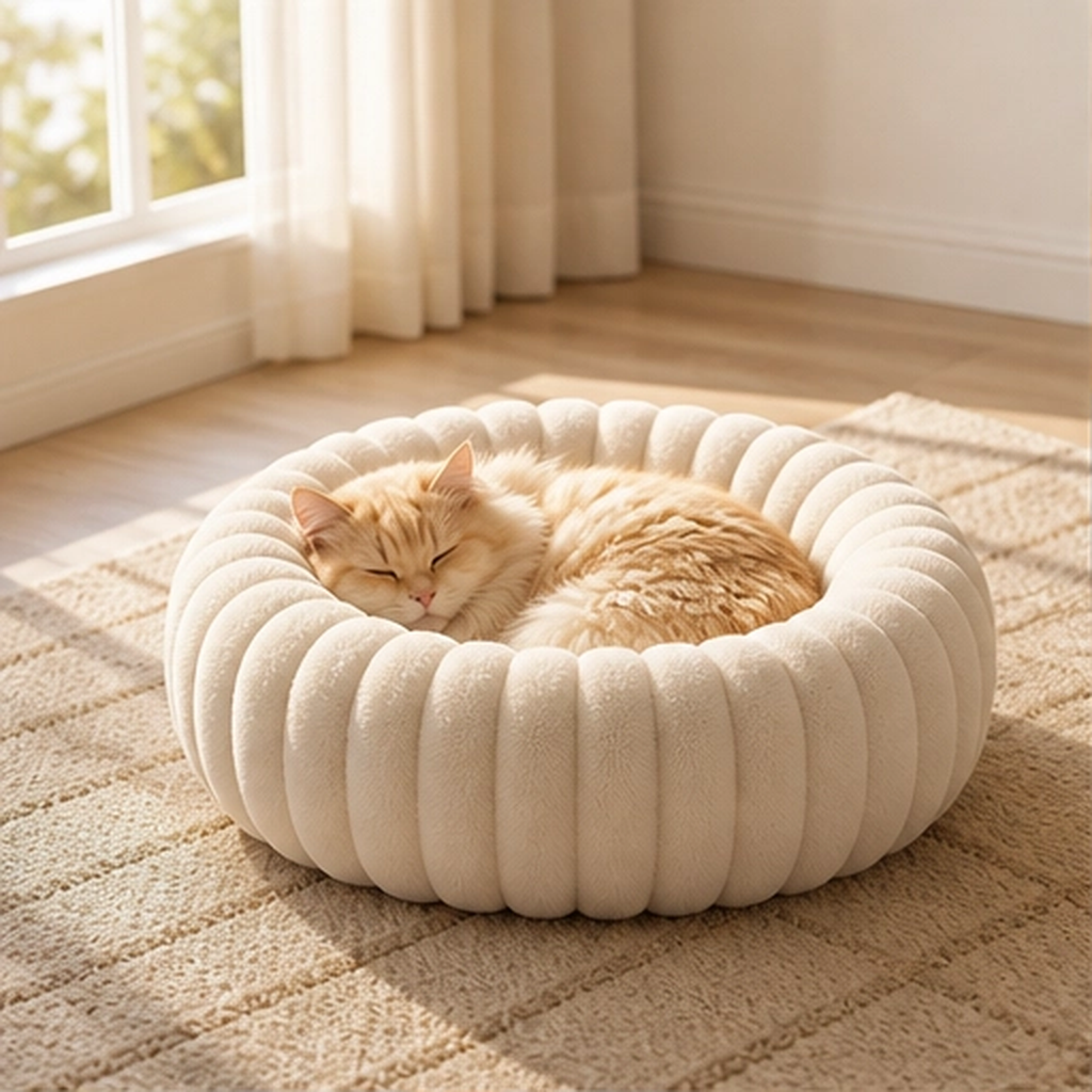 Drowsen – Ultra-Soft Calming Donut Pet Bed with Raised Edge, Machine Washable + 50% OFF
