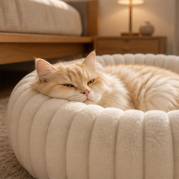 Drowsen – Ultra-Soft Calming Donut Pet Bed with Raised Edge, Machine Washable + 50% OFF