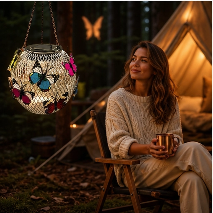 Flutterglow – Solar Butterfly Hanging Lantern for Garden &amp; Patio + 50% OFF