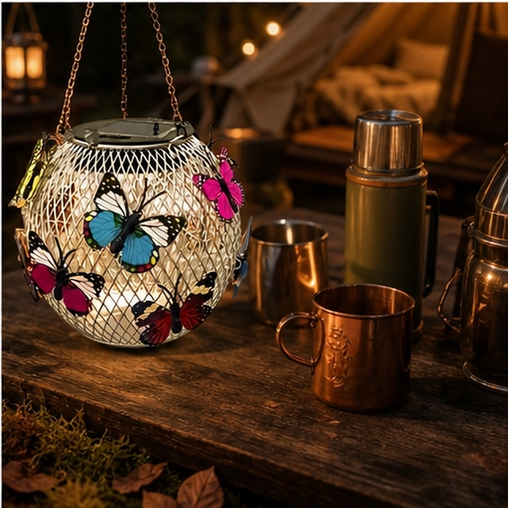 Flutterglow – Solar Butterfly Hanging Lantern for Garden &amp; Patio + 50% OFF