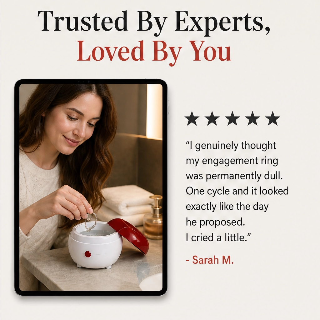Gleamora – One-Button Compact Cleaner for Jewelry, Watches &amp; Dentures + 50% OFF