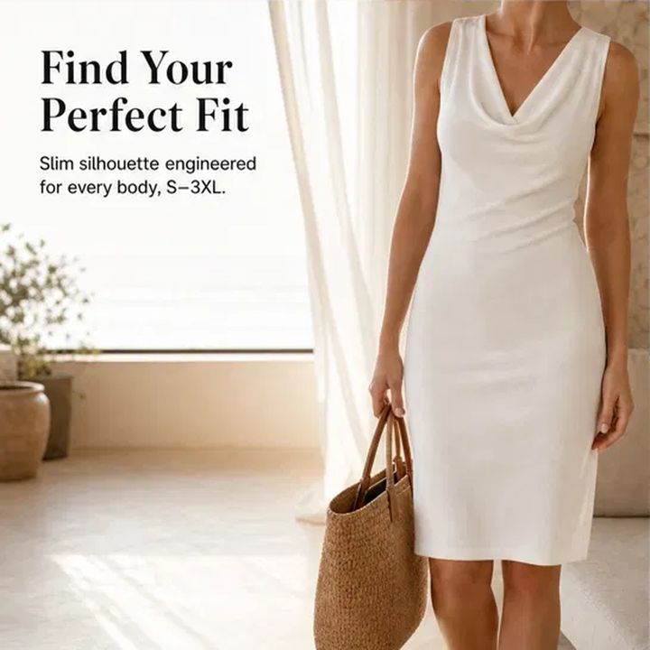 Veloura – Cowl Neck Slim Fit Dress with Hidden Pockets + 50% OFF