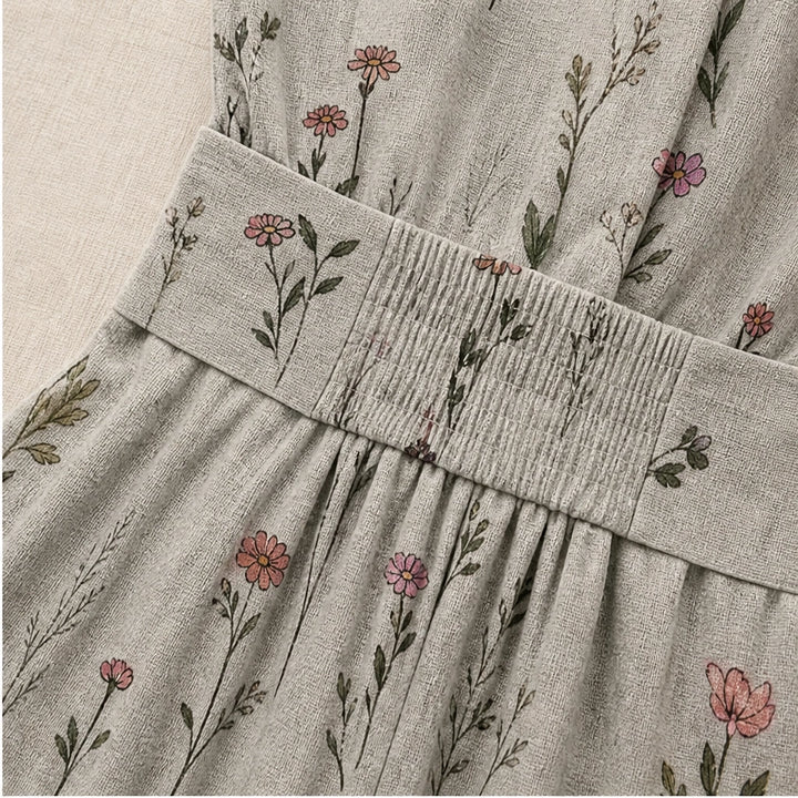 Wrenvale – Floral V-Neck Wide-Leg Jumpsuit with Defined Waist + 50% OFF