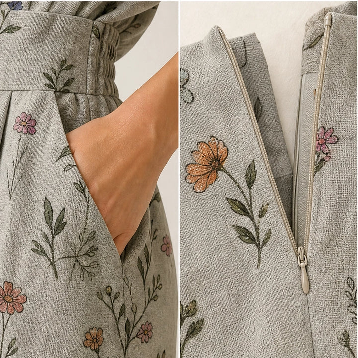 Wrenvale – Floral V-Neck Wide-Leg Jumpsuit with Defined Waist + 50% OFF