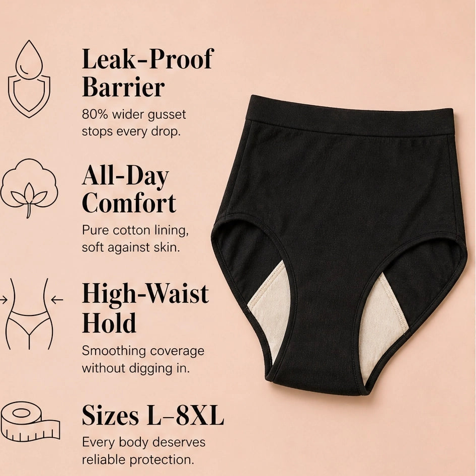 Cossett – High-Waist Leak-Proof Cotton Panties + 50% OFF