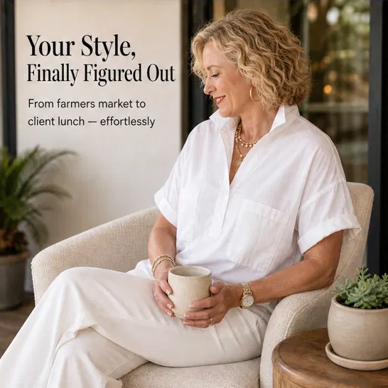 Blancelle – Stand Collar Button-Back Relaxed White Blouse + 50% OFF