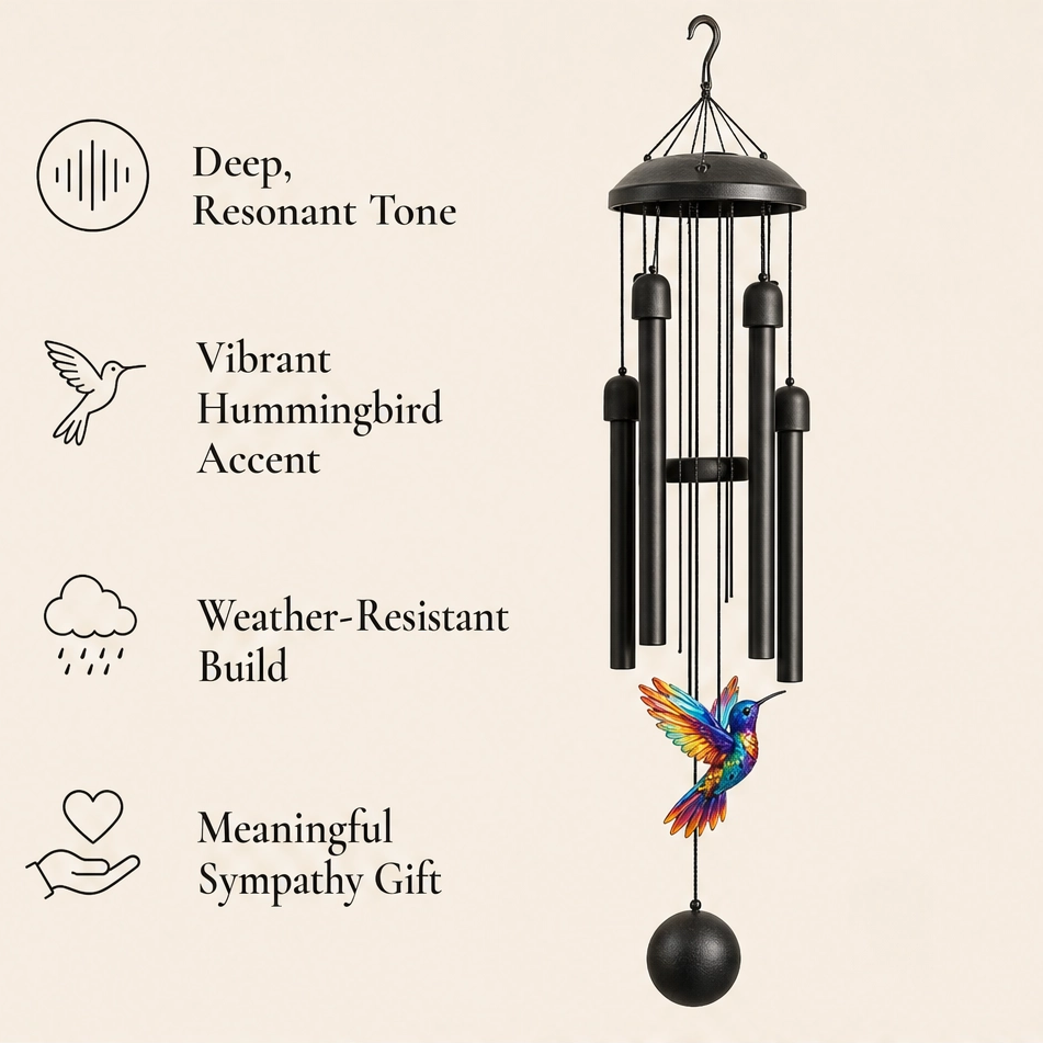 Willowdale – Deep-Tone Aluminum Wind Chime, Hand-Painted Birds, Garden &amp; Memorial Decor + 50% OFF