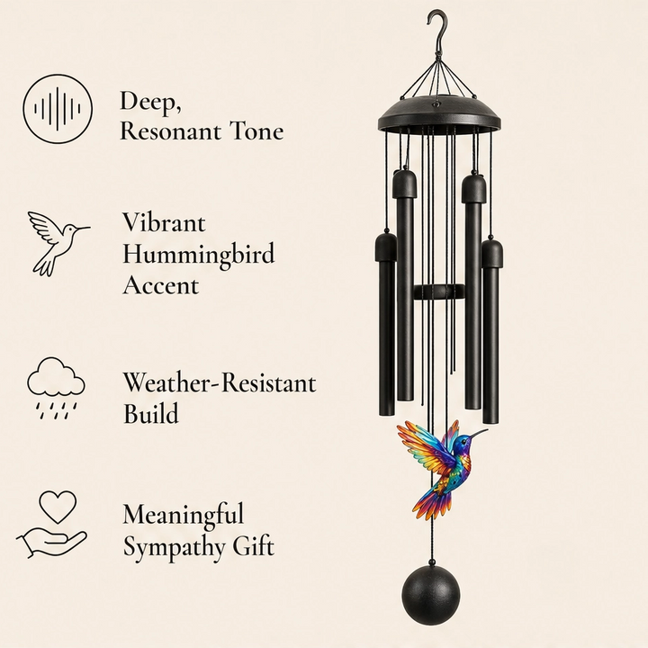 Willowdale – Deep-Tone Aluminum Wind Chime, Hand-Painted Birds, Garden &amp; Memorial Decor + 50% OFF