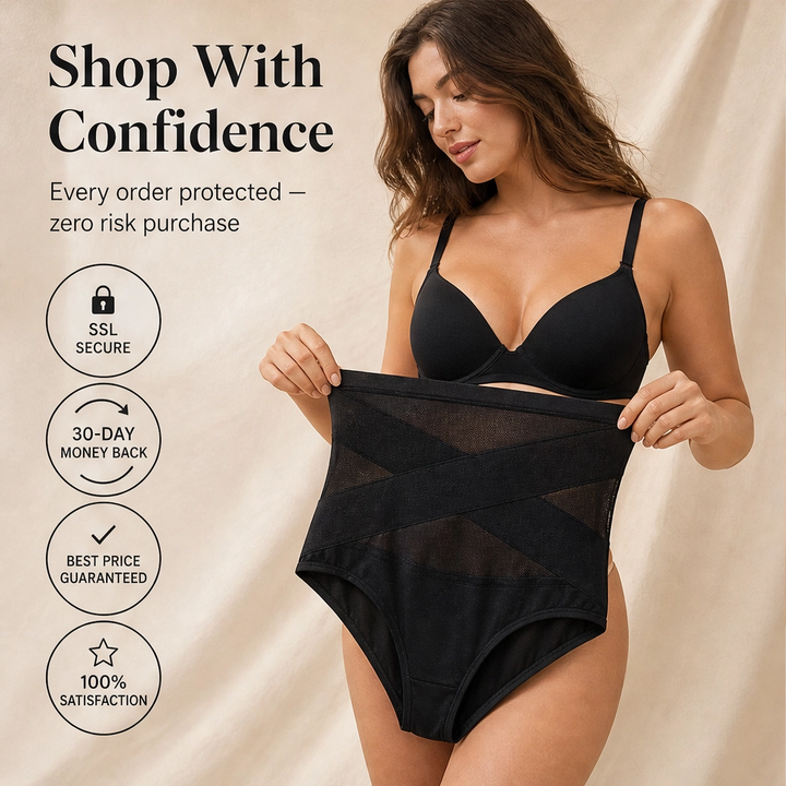 Sculptelle – High-Waist Cross Tummy Control Shaping Panties + 50% OFF