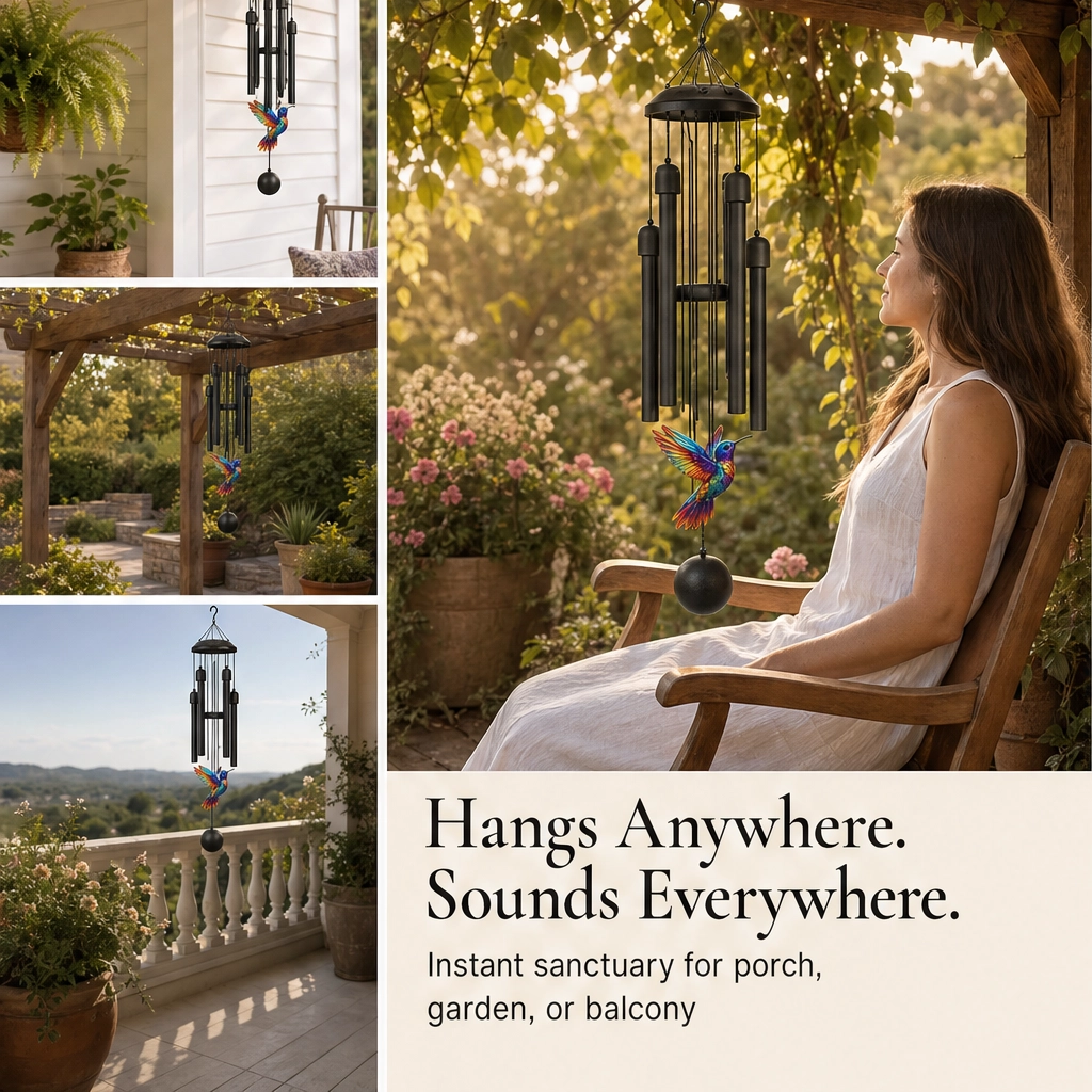Willowdale – Deep-Tone Aluminum Wind Chime, Hand-Painted Birds, Garden &amp; Memorial Decor + 50% OFF