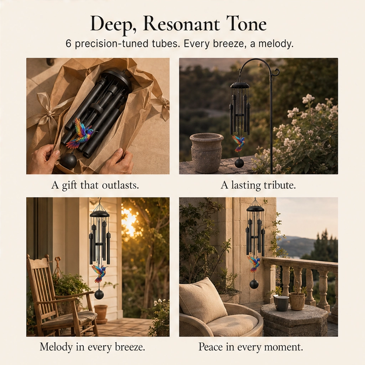 Willowdale – Deep-Tone Aluminum Wind Chime, Hand-Painted Birds, Garden &amp; Memorial Decor + 50% OFF