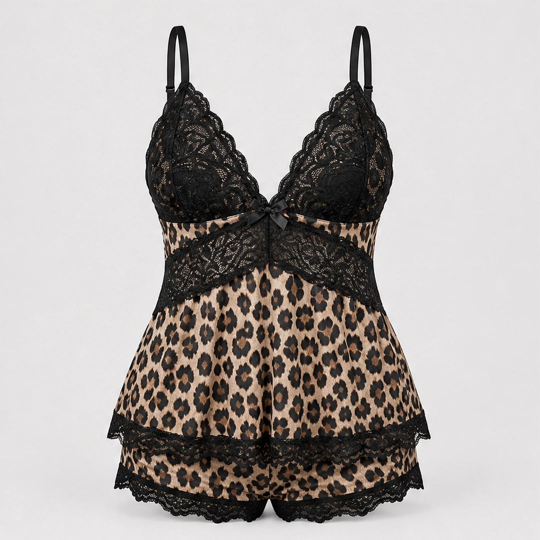 Velisse – Lace-Trim V-Neck Cami &amp; Shorts Sleepwear Set + 1+1 FREE