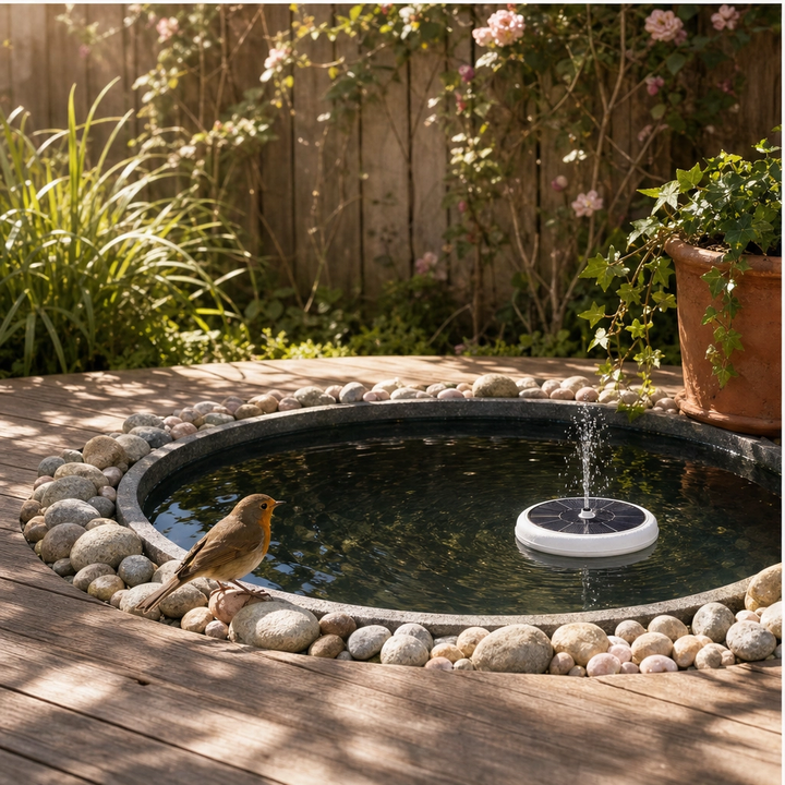 Wrenbrook – Anti-Drift Solar Fountain Pump for Birdbaths &amp; Ponds + 50% OFF
