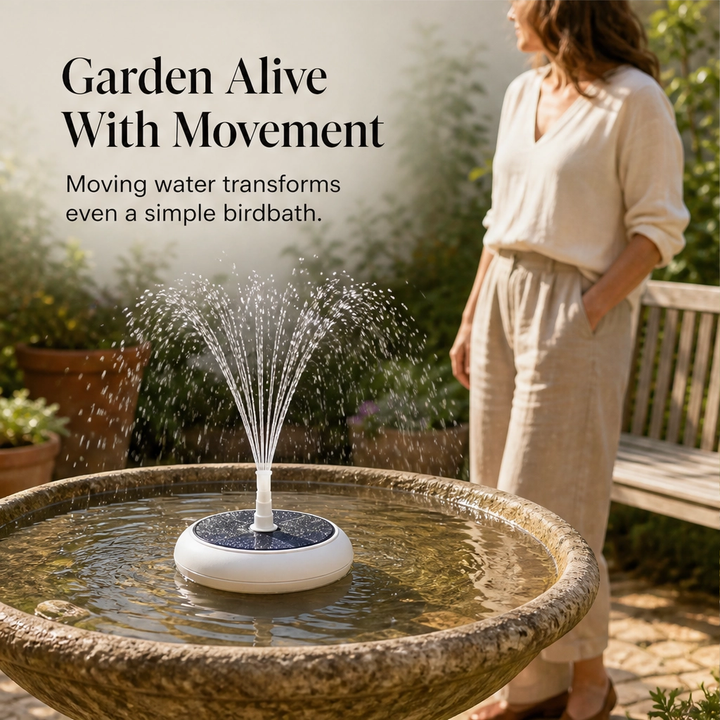 Wrenbrook – Anti-Drift Solar Fountain Pump for Birdbaths &amp; Ponds + 50% OFF