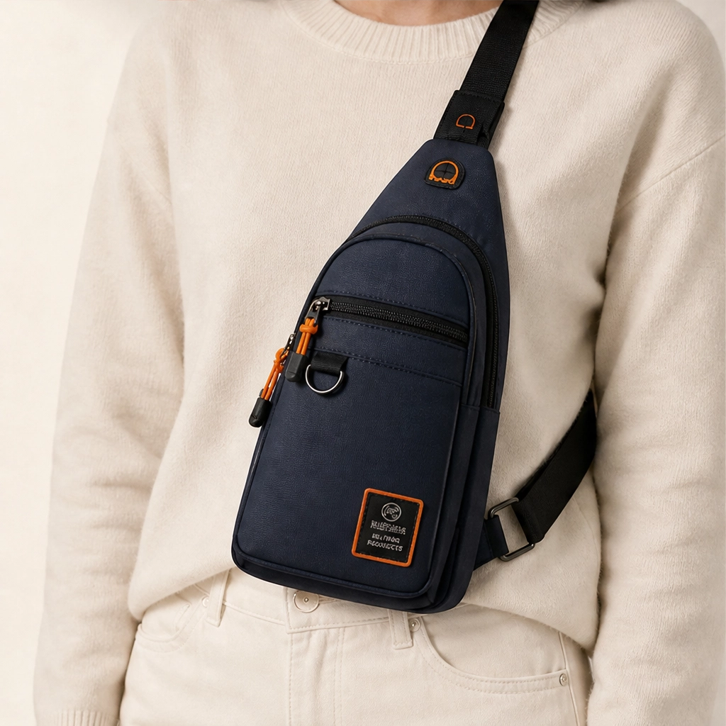 Stridewell – Water-Repellent Multi-Pocket Crossbody Sling Bag with Headphone Port + 50% OFF