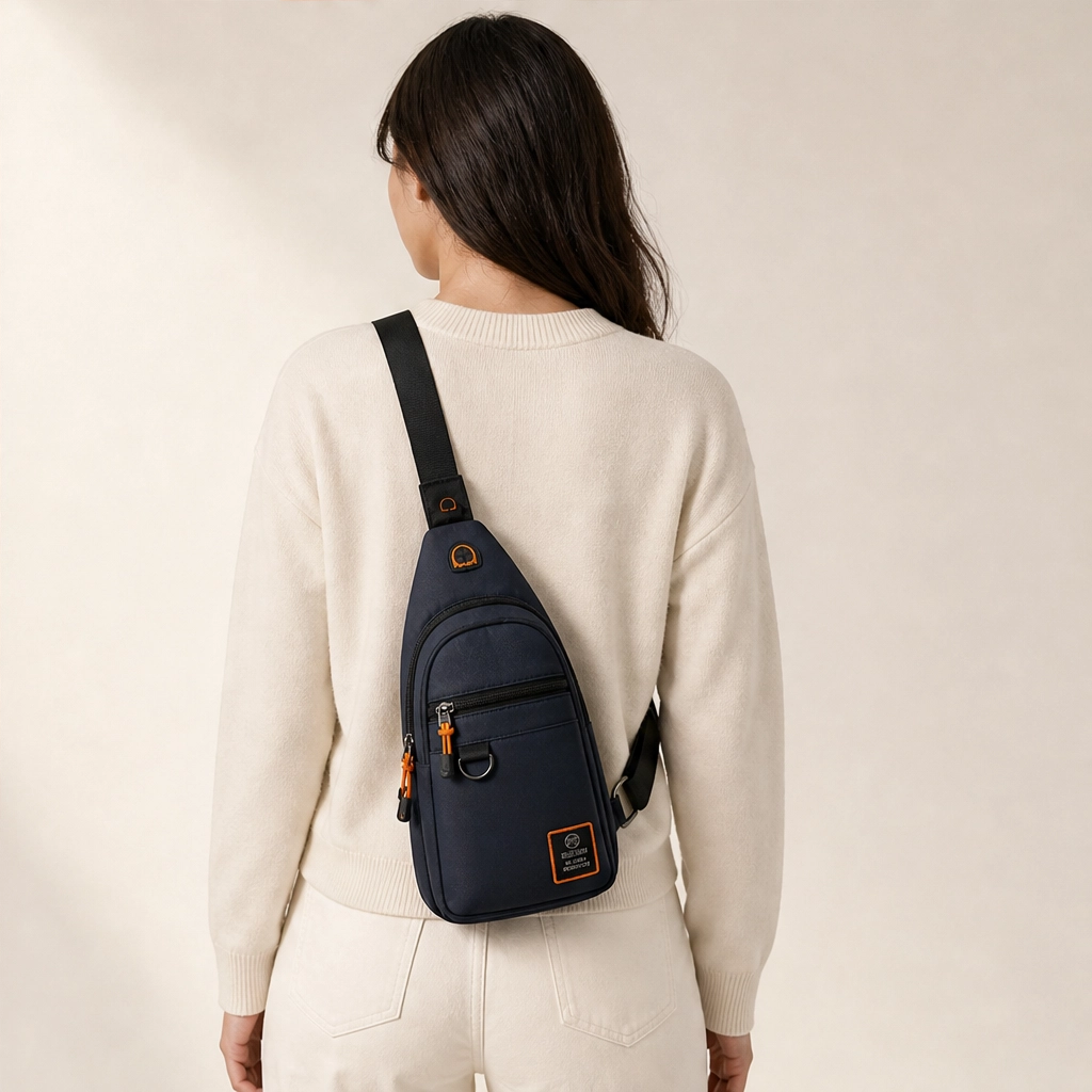 Stridewell – Water-Repellent Multi-Pocket Crossbody Sling Bag with Headphone Port + 50% OFF