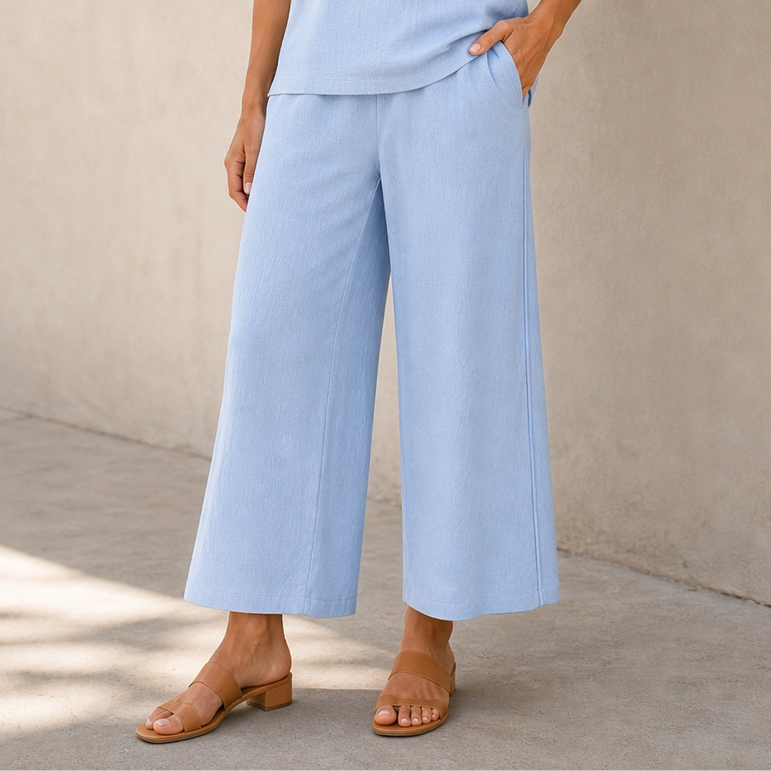 Willowé – Soft V-Neck Top &amp; Wide-Leg Pants Lounge Set + 50% OFF