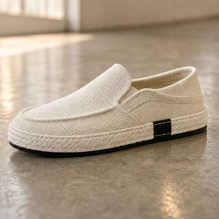 Driftloom – Breathable Linen Slip-On Loafers with Braided Midsole + 50% OFF