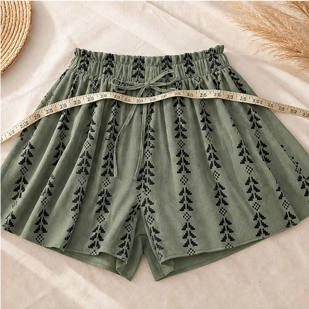 Wanderlyn – Flowy High-Waist Bohemian Print Shorts + 50% OFF