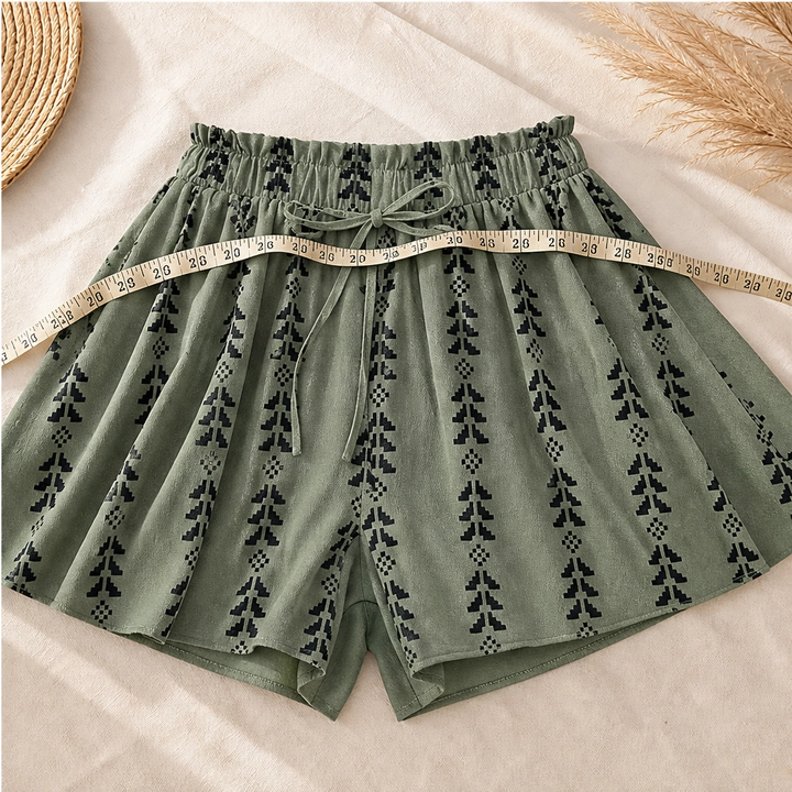 Wanderlyn – Flowy High-Waist Bohemian Print Shorts + 50% OFF