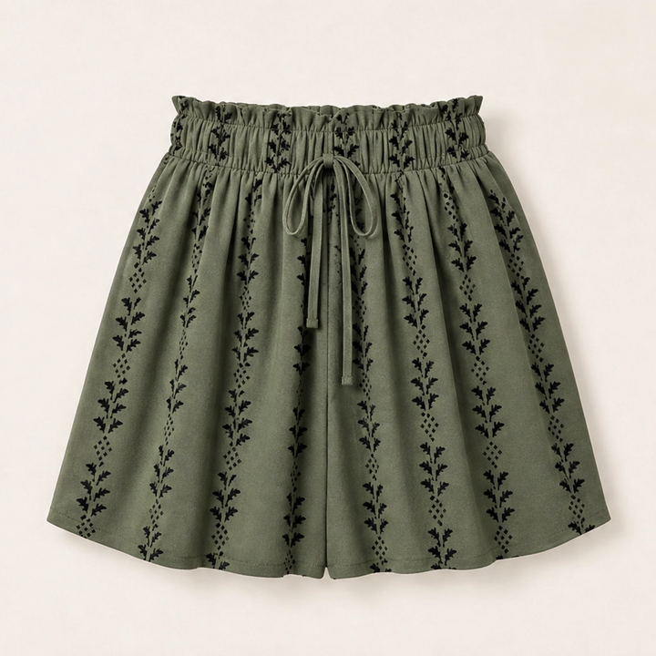 Wanderlyn – Flowy High-Waist Bohemian Print Shorts + 50% OFF