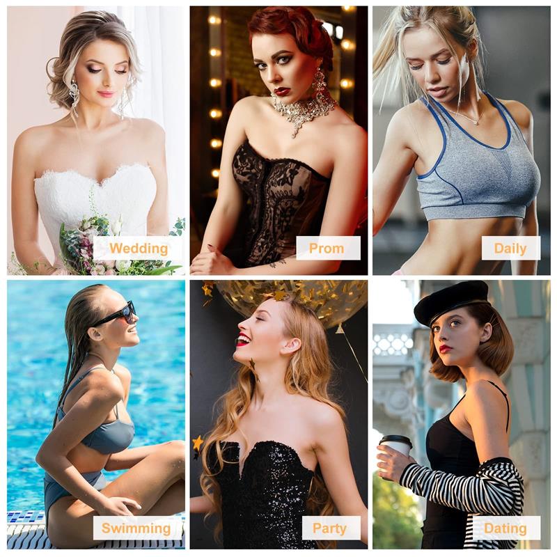 Bareform – Invisible Adhesive Push-Up Bra with Front Gathering Clasp + 1+1 FREE
