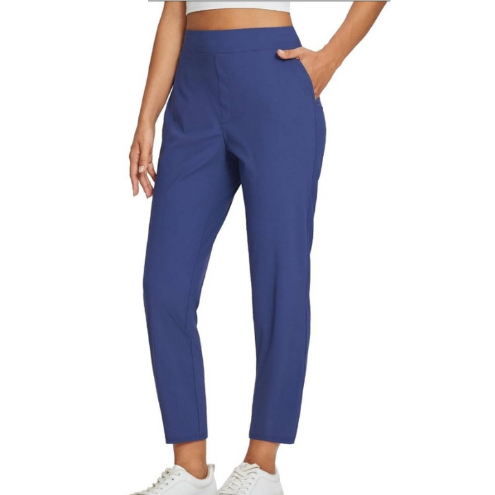 Vindra – Lightweight High-Waisted Zip-Pocket Ankle Trousers + 50% OFF