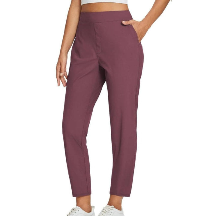 Vindra – Lightweight High-Waisted Zip-Pocket Ankle Trousers + 50% OFF