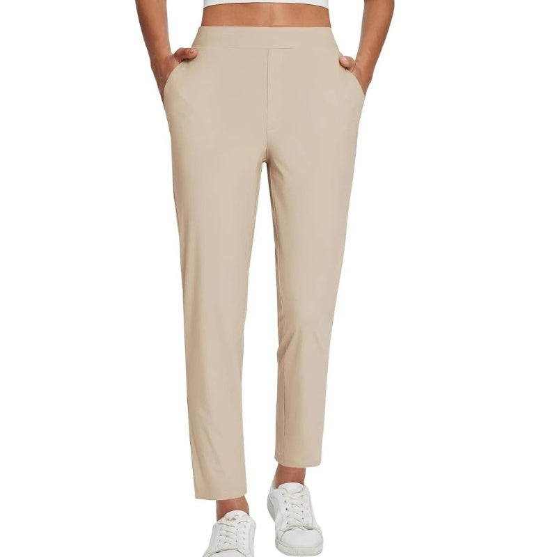 Vindra – Lightweight High-Waisted Zip-Pocket Ankle Trousers + 50% OFF